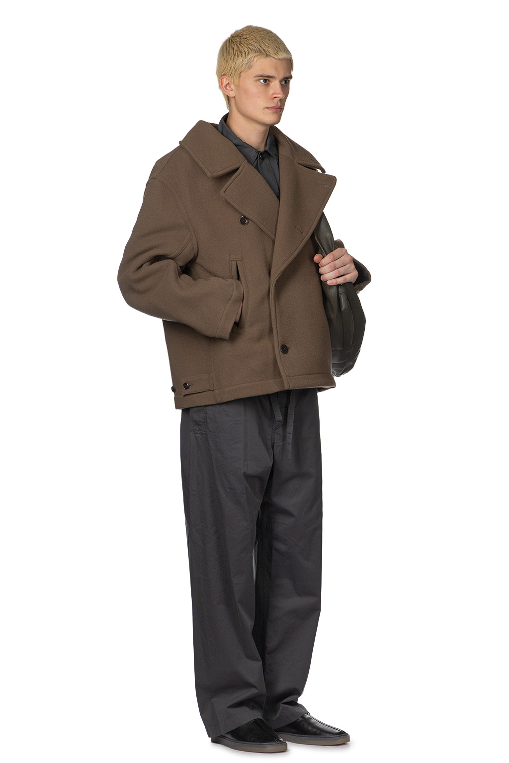 Lemaire - Boxy Peacoat - Dark Squirrel